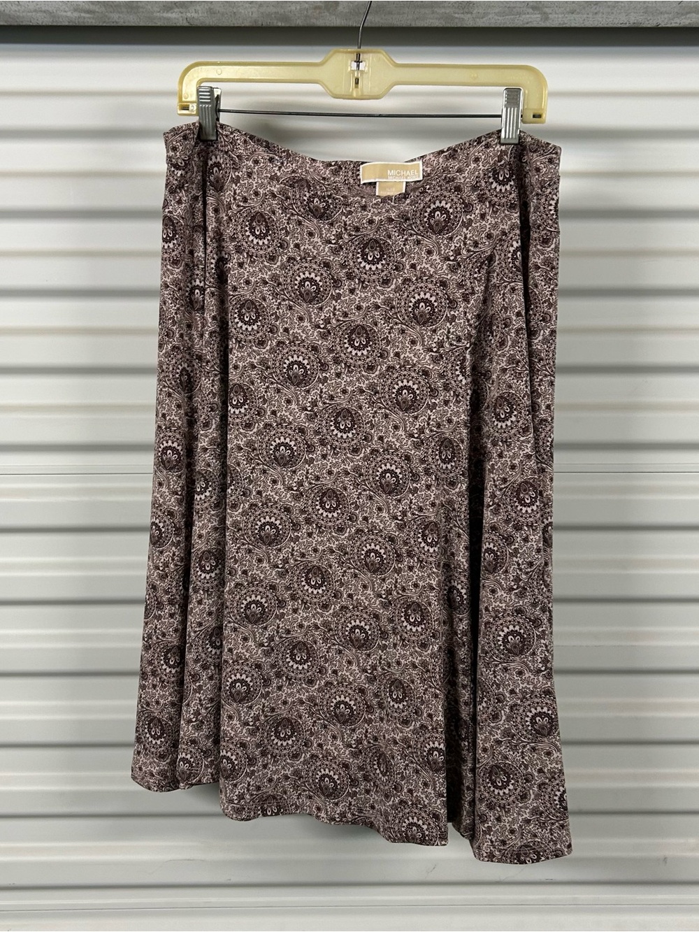 Michael Kors Brown Paisley A-Line Skirt